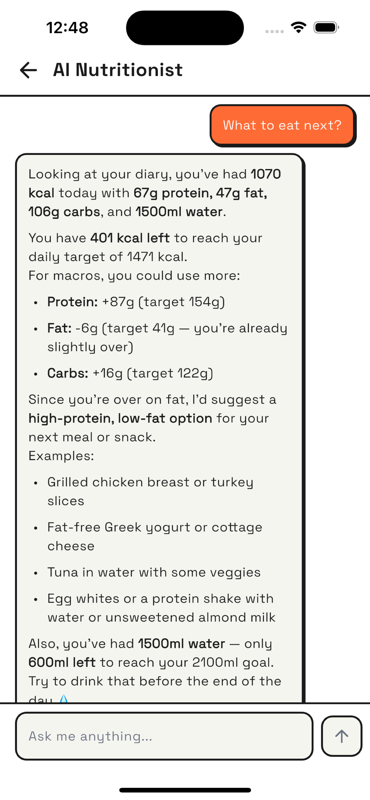 KushAI AI nutritionist chat